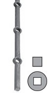 33.000-12x12 Tyč hladká s otvory čt. 12x12mm, 2000mm, rozteč 120mm,16 děr v tyči